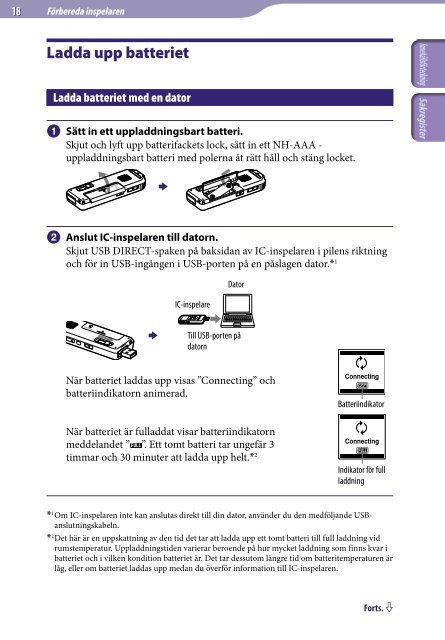 Sony ICD-UX523F - ICD-UX523F Consignes d&rsquo;utilisation Su&eacute;dois