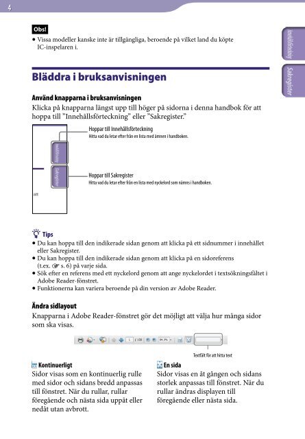 Sony ICD-UX523F - ICD-UX523F Consignes d&rsquo;utilisation Su&eacute;dois