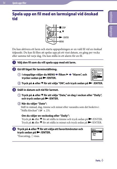 Sony ICD-UX523F - ICD-UX523F Consignes d&rsquo;utilisation Su&eacute;dois