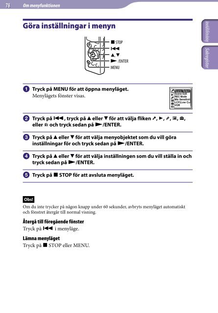 Sony ICD-UX523F - ICD-UX523F Consignes d&rsquo;utilisation Su&eacute;dois