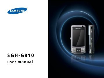 Samsung SGH-G810 (SGH-G810EAASFR ) - Manuel de l'utilisateur 2.89 MB, pdf, ANGLAIS (EUROPE)