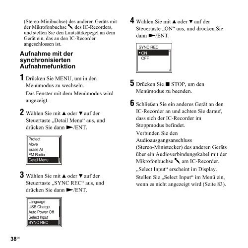 Sony ICD-UX300F - ICD-UX300F Consignes d&rsquo;utilisation Allemand