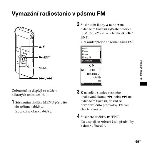 Sony ICD-UX300F - ICD-UX300F Consignes d&rsquo;utilisation Tch&egrave;que