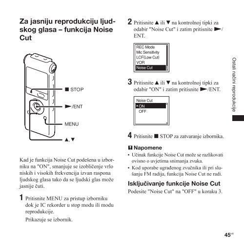 Sony ICD-UX300F - ICD-UX300F Mode d'emploi Croate