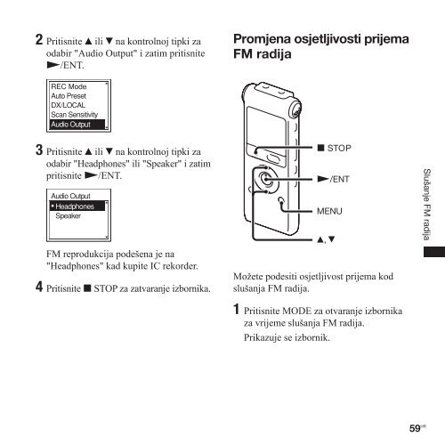 Sony ICD-UX300F - ICD-UX300F Mode d'emploi Croate