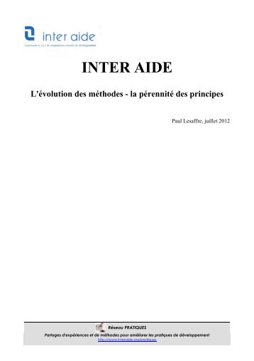 la pérennité des principes - Inter Aide