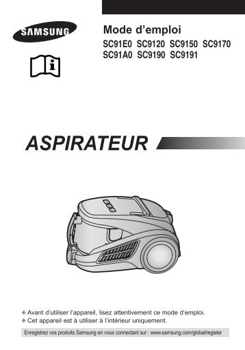 Samsung Aspirateur Sans Sac 1600 W 2 L Rouge SC91E0 (VCC91E0H3N/XEF ) - Manuel de l'utilisateur 2.79 MB, PDF, FranÃ§ais