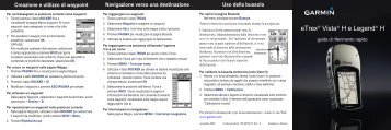 Garmin eTrex LegendÂ® H - guida di riferimento rapido