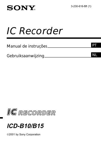 Sony ICD-B15 - ICD-B15 Consignes dâutilisation NÃ©erlandais