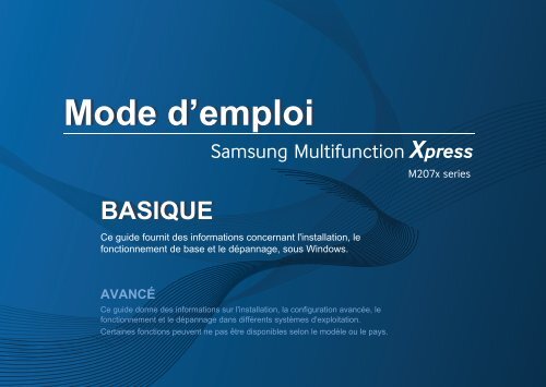 Samsung SL-M2078W (SL-M2078W/SEE ) - Manuel de l'utilisateur 36.46 MB, pdf, Fran&ccedil;ais