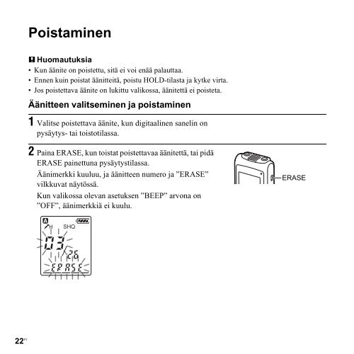 Sony ICD-PX820 - ICD-PX820 Consignes d&rsquo;utilisation Finlandais