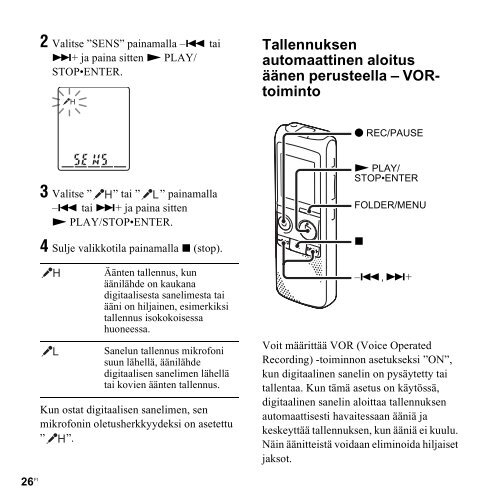 Sony ICD-PX820 - ICD-PX820 Consignes d&rsquo;utilisation Finlandais