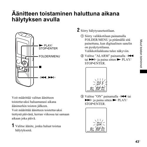 Sony ICD-PX820 - ICD-PX820 Consignes d&rsquo;utilisation Finlandais