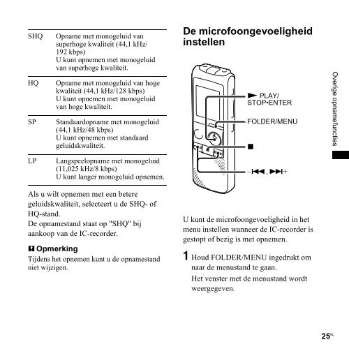 Sony ICD-PX820 - ICD-PX820 Consignes d&rsquo;utilisation N&eacute;erlandais