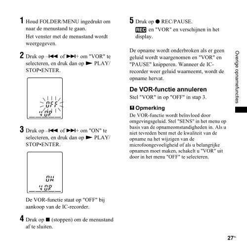 Sony ICD-PX820 - ICD-PX820 Consignes d&rsquo;utilisation N&eacute;erlandais