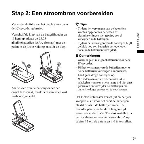 Sony ICD-PX820 - ICD-PX820 Consignes d&rsquo;utilisation N&eacute;erlandais