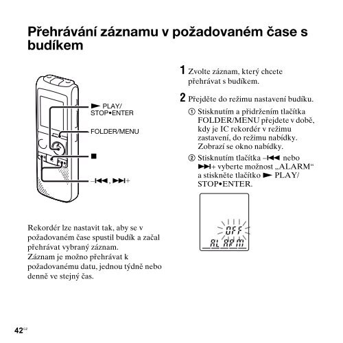 Sony ICD-PX820 - ICD-PX820 Consignes d&rsquo;utilisation Tch&egrave;que