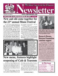 2012 Spring Newsletter - Mid-Atlantic Center for the Arts in Cape May