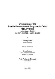 Evaluation of the Family Development Program in Cebu ... - Inter Aide