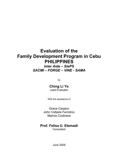 Evaluation of the Family Development Program in Cebu ... - Inter Aide