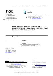 evaluation du projet d'irrigation et developpement rural ... - Inter Aide