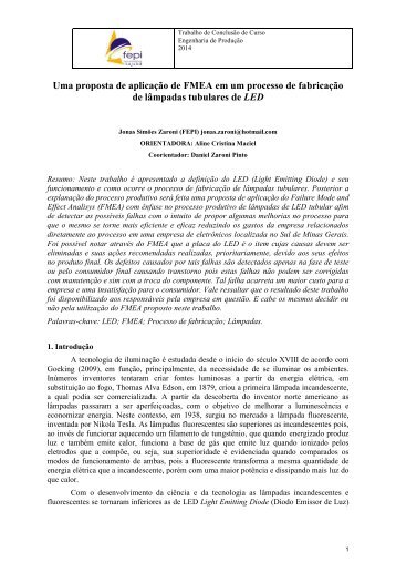 Uma proposta de aplicação de FMEA em um processo de fabricação de lâmpadas tubulares de LED 