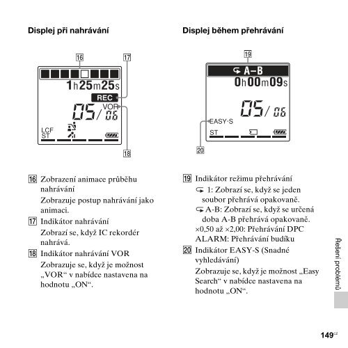 Sony ICD-AX412F - ICD-AX412F Consignes d&rsquo;utilisation Tch&egrave;que