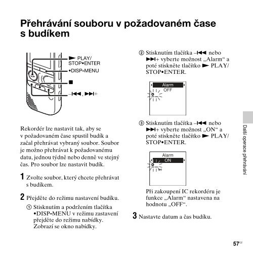 Sony ICD-AX412F - ICD-AX412F Consignes d&rsquo;utilisation Tch&egrave;que