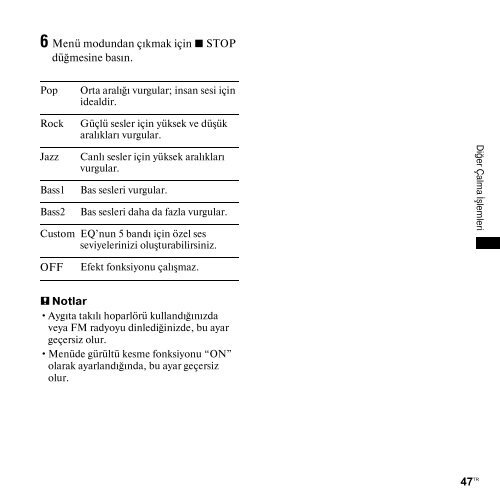 Sony ICD-UX300 - ICD-UX300 Consignes d&rsquo;utilisation Turc