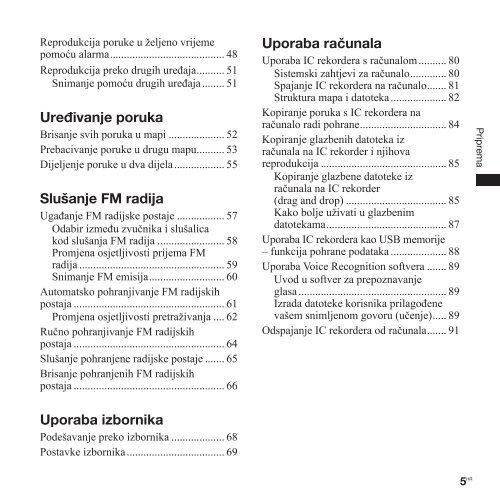 Sony ICD-UX300 - ICD-UX300 Mode d'emploi Croate