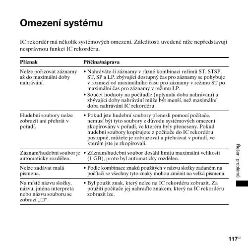 Sony ICD-UX300 - ICD-UX300 Consignes d&rsquo;utilisation Tch&egrave;que