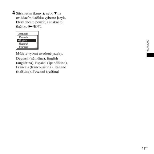 Sony ICD-UX300 - ICD-UX300 Consignes d&rsquo;utilisation Tch&egrave;que