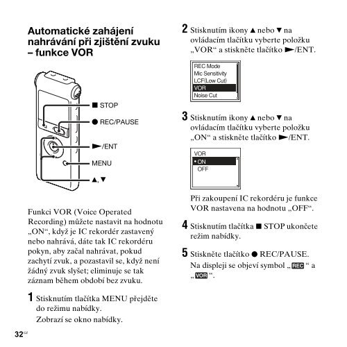 Sony ICD-UX300 - ICD-UX300 Consignes d&rsquo;utilisation Tch&egrave;que