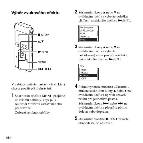 Sony ICD-UX300 - ICD-UX300 Consignes d&rsquo;utilisation Tch&egrave;que