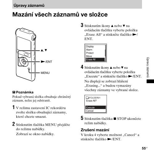 Sony ICD-UX300 - ICD-UX300 Consignes d&rsquo;utilisation Tch&egrave;que