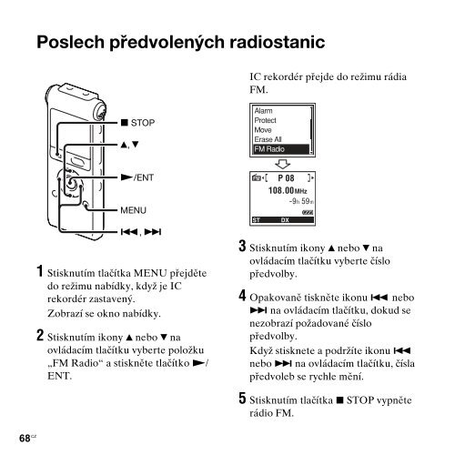 Sony ICD-UX300 - ICD-UX300 Consignes d&rsquo;utilisation Tch&egrave;que