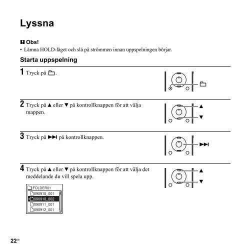 Sony ICD-UX300 - ICD-UX300 Consignes d&rsquo;utilisation Su&eacute;dois