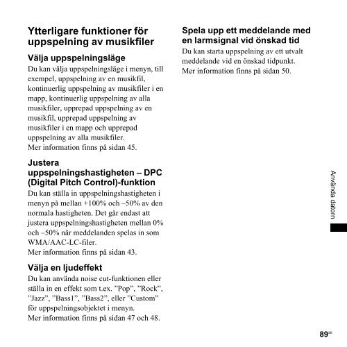 Sony ICD-UX300 - ICD-UX300 Consignes d&rsquo;utilisation Su&eacute;dois