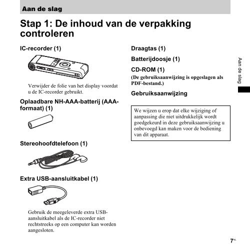 Sony ICD-UX300 - ICD-UX300 Consignes d&rsquo;utilisation N&eacute;erlandais