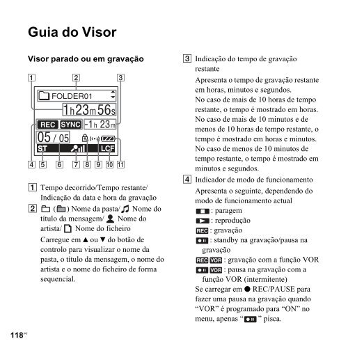 Sony ICD-UX200F - ICD-UX200F Consignes d&rsquo;utilisation Portugais