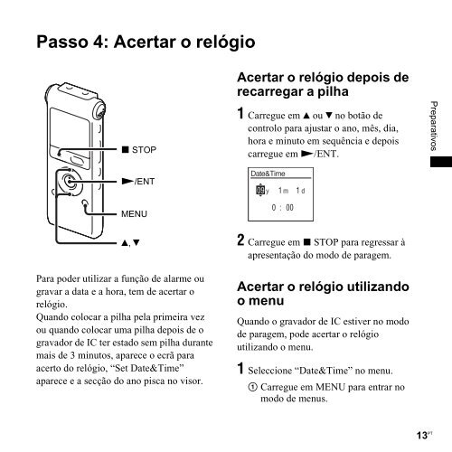 Sony ICD-UX200F - ICD-UX200F Consignes d&rsquo;utilisation Portugais