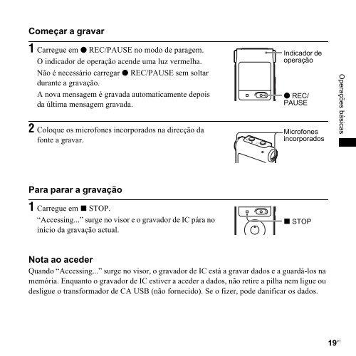 Sony ICD-UX200F - ICD-UX200F Consignes d&rsquo;utilisation Portugais