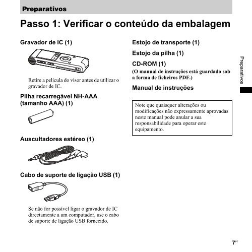 Sony ICD-UX200F - ICD-UX200F Consignes d&rsquo;utilisation Portugais