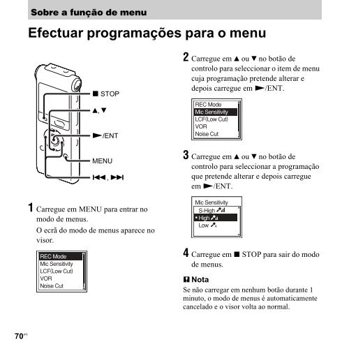 Sony ICD-UX200F - ICD-UX200F Consignes d&rsquo;utilisation Portugais