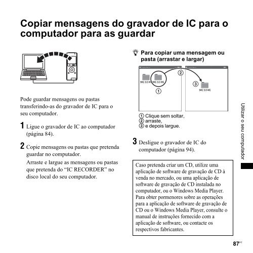 Sony ICD-UX200F - ICD-UX200F Consignes d&rsquo;utilisation Portugais