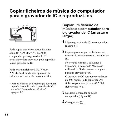 Sony ICD-UX200F - ICD-UX200F Consignes d&rsquo;utilisation Portugais