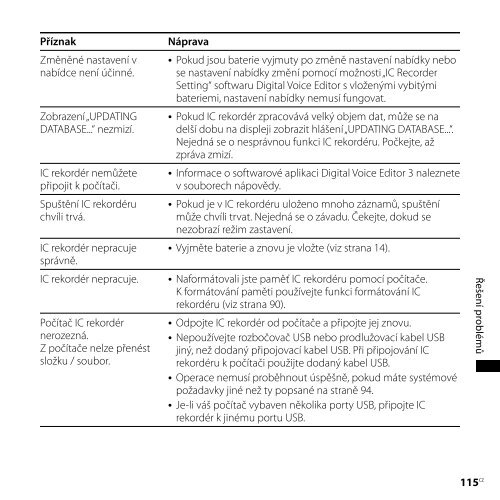 Sony ICD-SX850 - ICD-SX850 Consignes d&rsquo;utilisation Tch&egrave;que