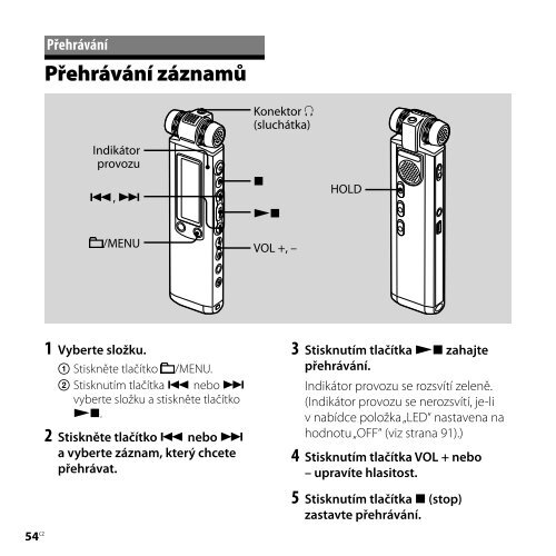 Sony ICD-SX850 - ICD-SX850 Consignes d&rsquo;utilisation Tch&egrave;que