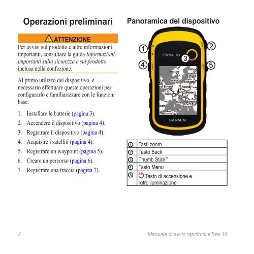 Garmin eTrex&reg; 10 - Manuale di avvio rapido