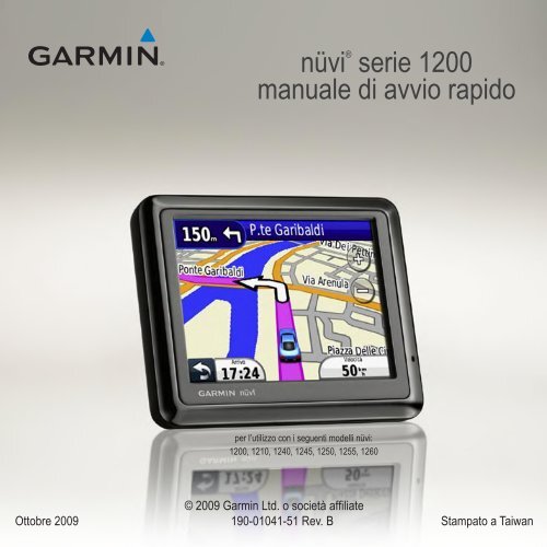 Garmin nuvi 1200, GPS, Europe RACC - manuale di avvio rapido